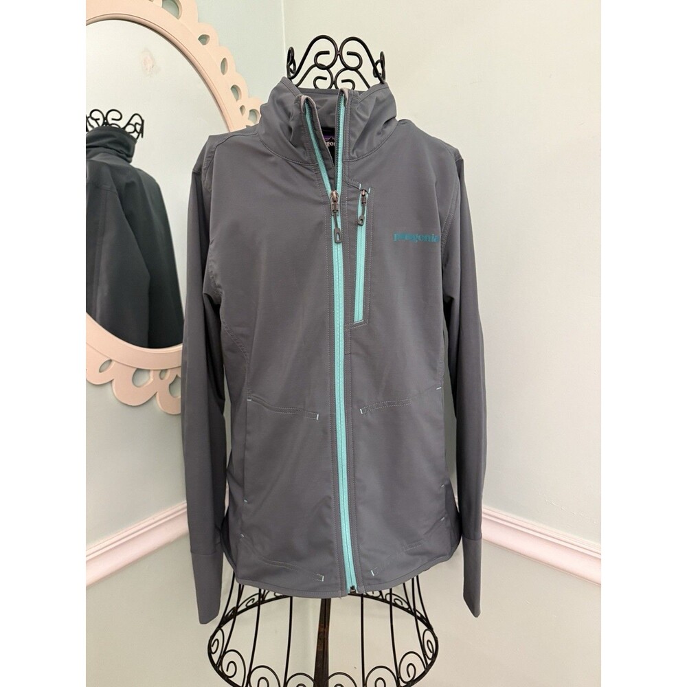 Patagonia W’s All The Free jacket women size Medium  Gray turquoise‎